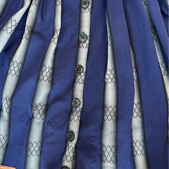 Vintage 1950’s Jonathan Logan Navy and Grey Striped Button Front Dress size XS - Picture 6 of 11